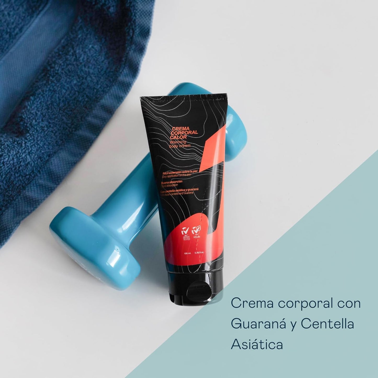 VALQUER Crema Corporal Efecto Calor | Recuperación Y Relajación Muscular Post Entrenamiento | Estimula La Microcirculación Con Guaraná Y Centella Asiática | 100 Ml